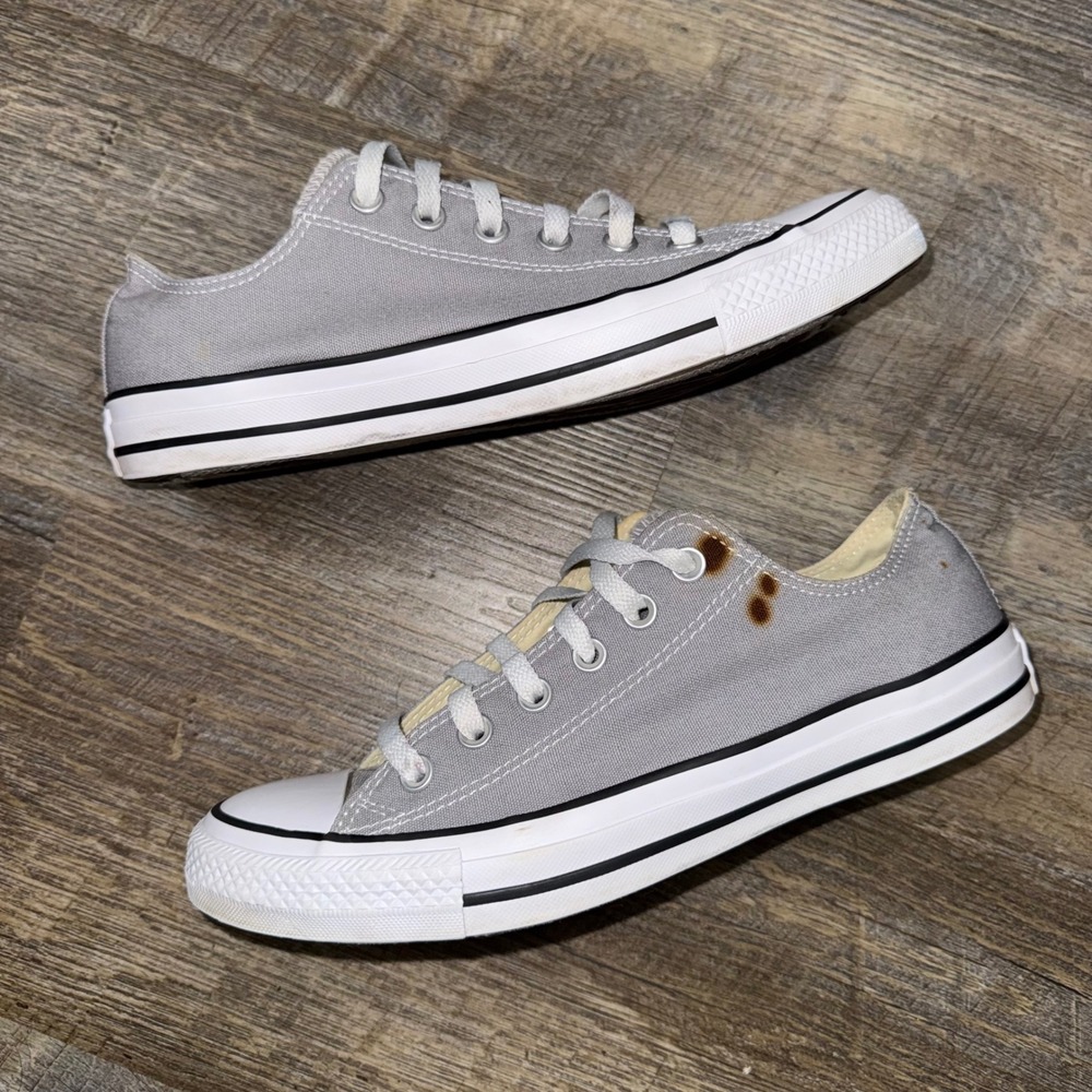 Converse Chuck Taylor All Star Low Top Mens 8 Womens 10 Gray Sneakers 1J713 - Picture 7 of 8